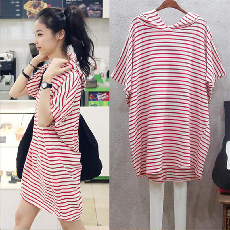Gaun T-shirt Lengan Lebar Mode - Korean Style A Line Shirt Dress ulasan dan harga