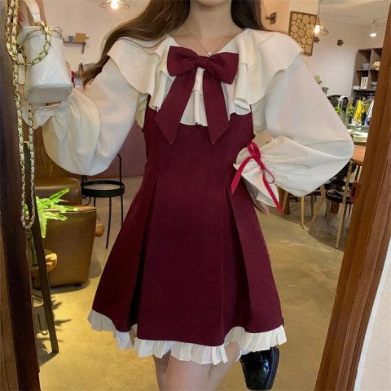 Set Dress Korea Baru 2025, Man - Korean Style A Line Shirt Dress ulasan dan harga