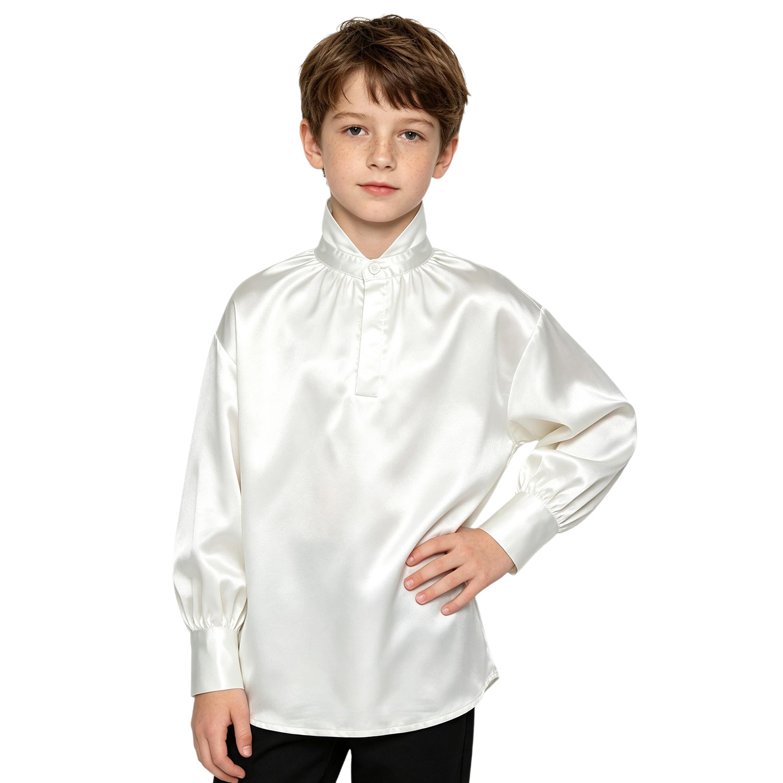Kemeja Satin Bergaya Abad Pert - Tops ulasan dan harga